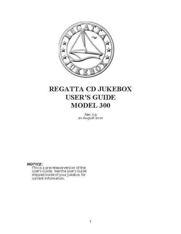 Regatta Jukebox Manual